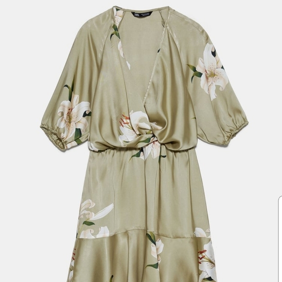 ZARA Print Dress with Knot - Picture 7 of 9